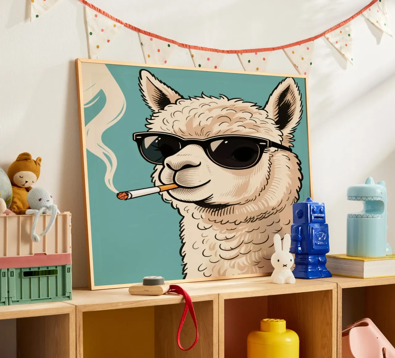 smoking alpaca poster da knowledge