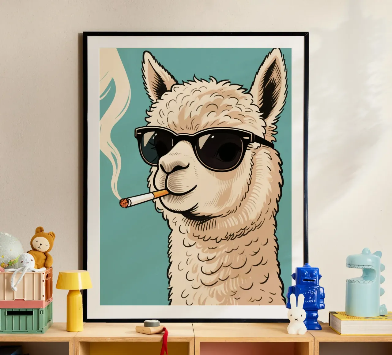 smoking alpaca poster da knowledge