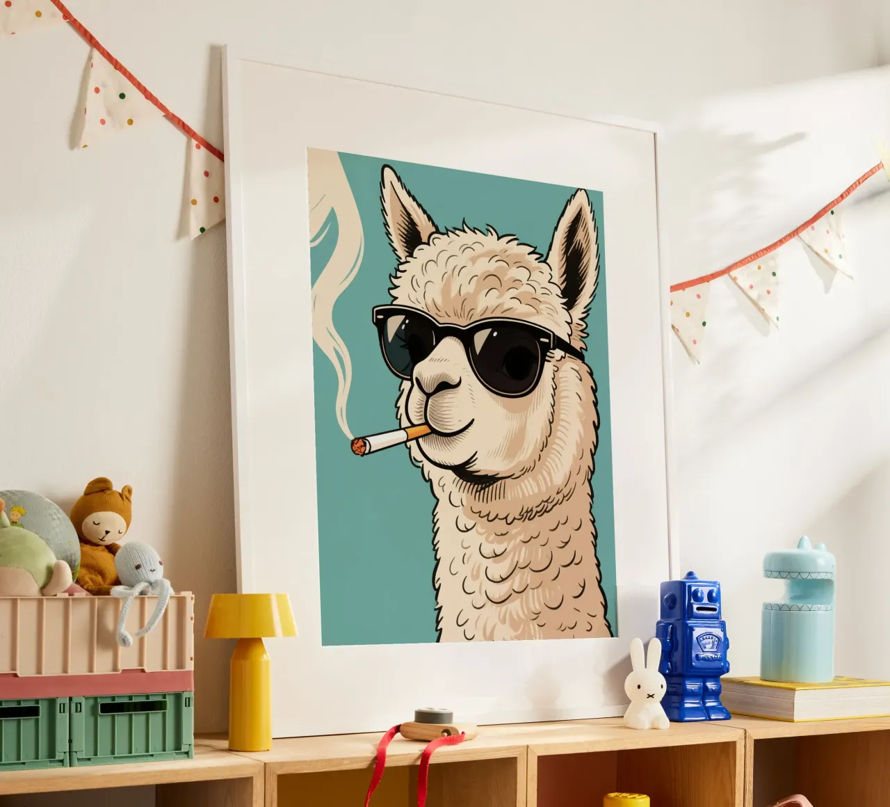 smoking alpaca poster da knowledge