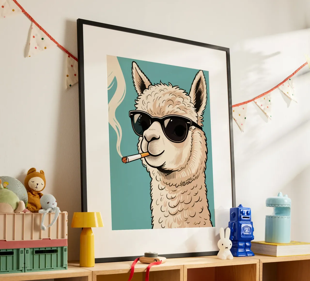 smoking alpaca poster da knowledge
