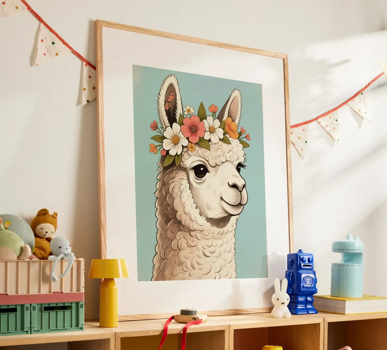 alpaca flower bloom poster da knowledge