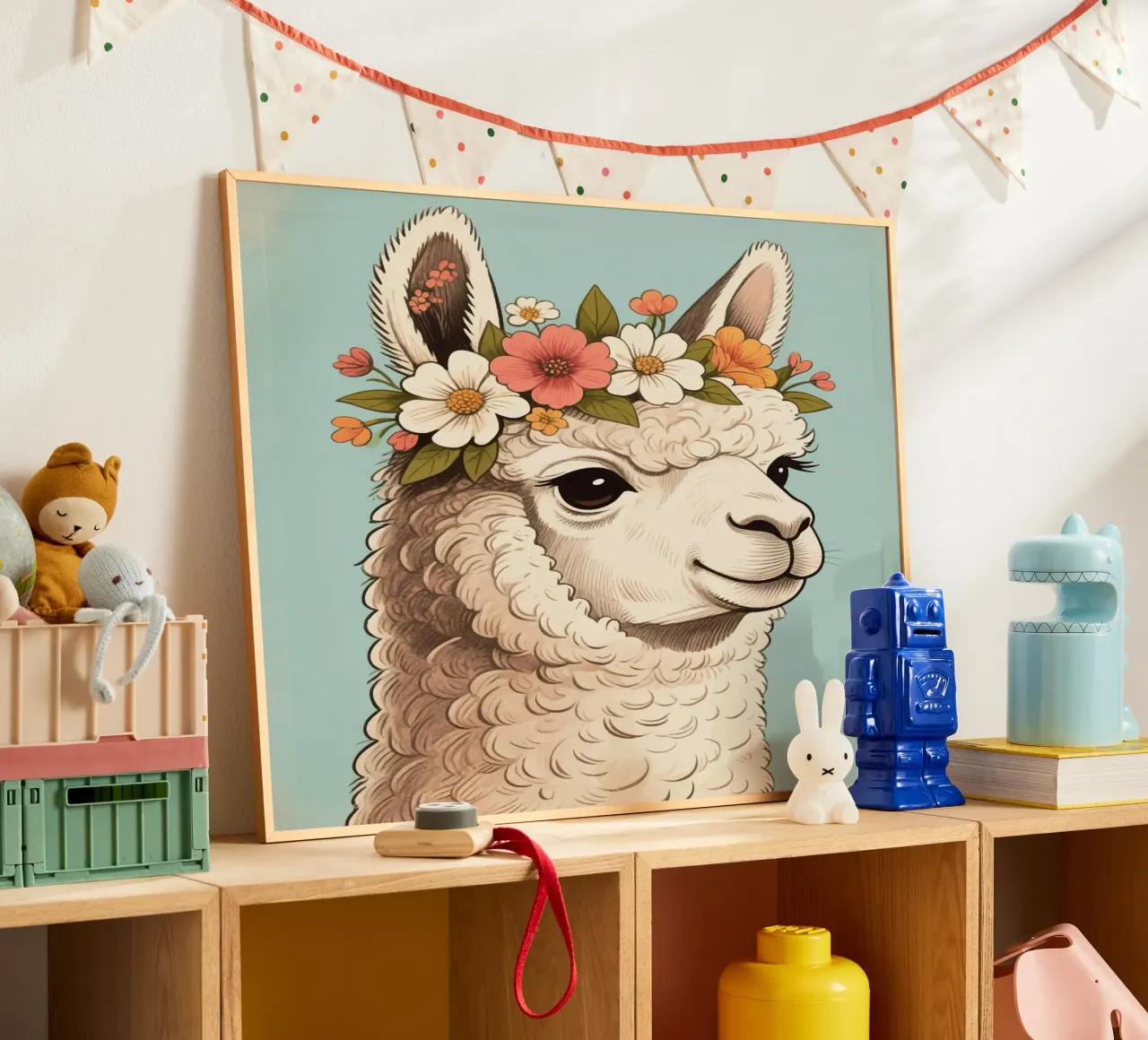 alpaca flower bloom poster da knowledge