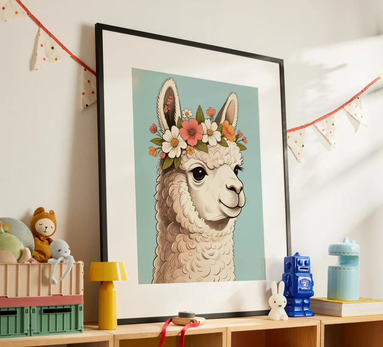 alpaca flower bloom poster da knowledge