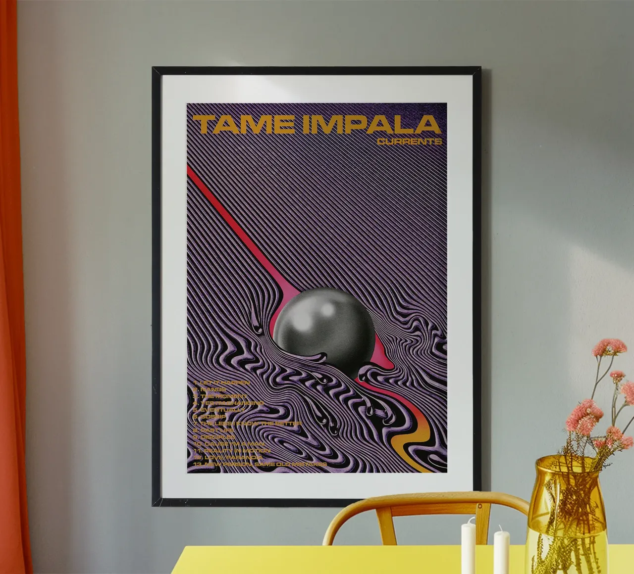 Ball Current Tame Impala Concert poster da GULHAM