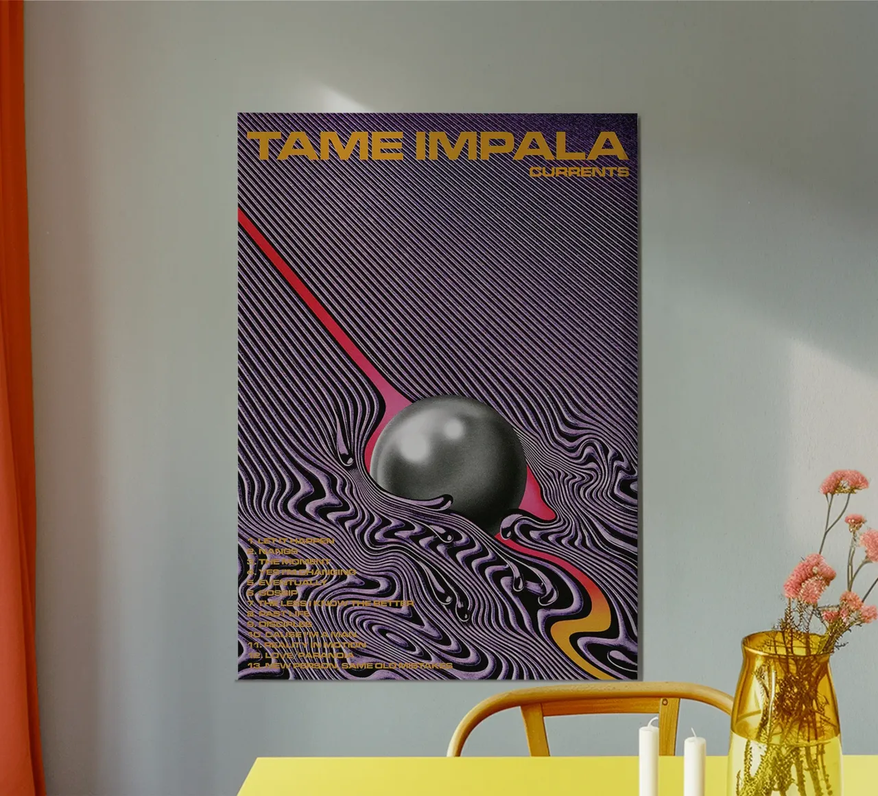 Ball Current Tame Impala Concert poster da GULHAM