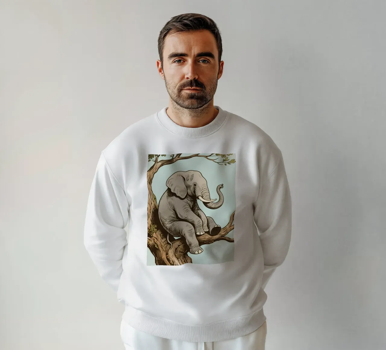 elephant on a tree felpa da knowledge