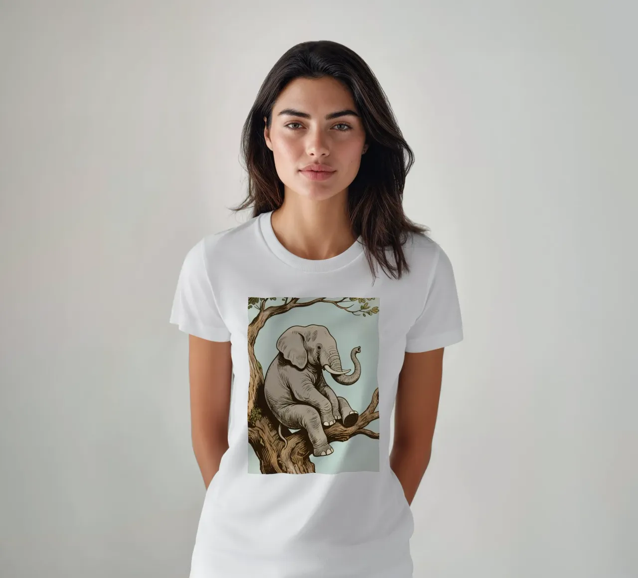 elephant on a tree t-shirt da knowledge