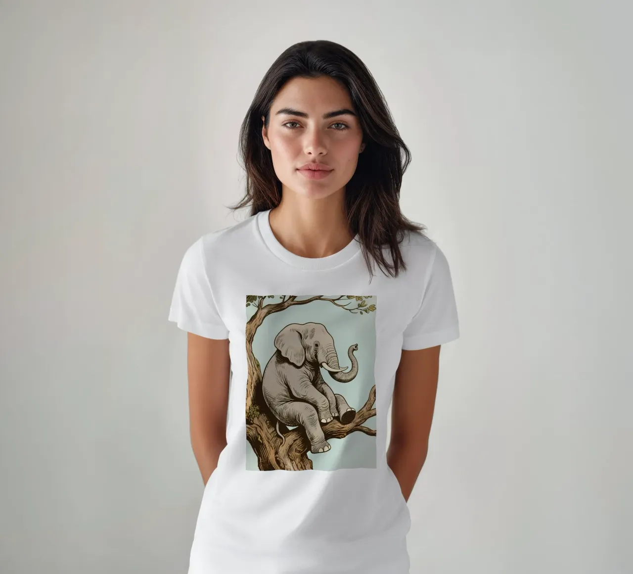 elephant on a tree t-shirt da knowledge