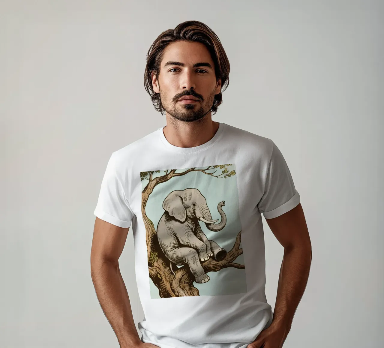 elephant on a tree t-shirt da knowledge