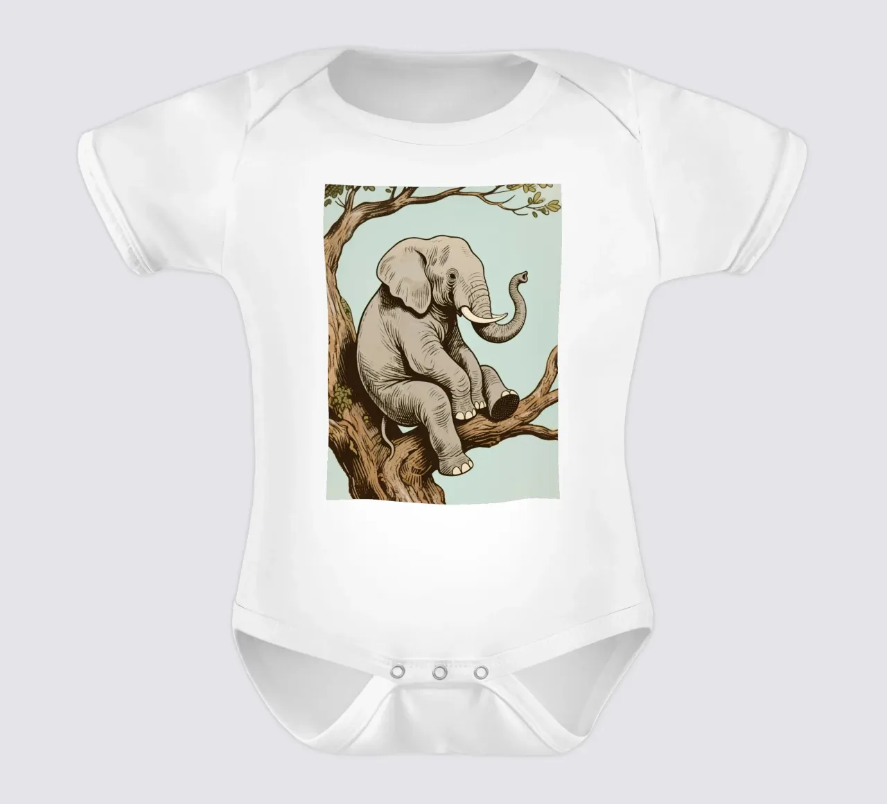 elephant on a tree body neonato maniche corte da knowledge