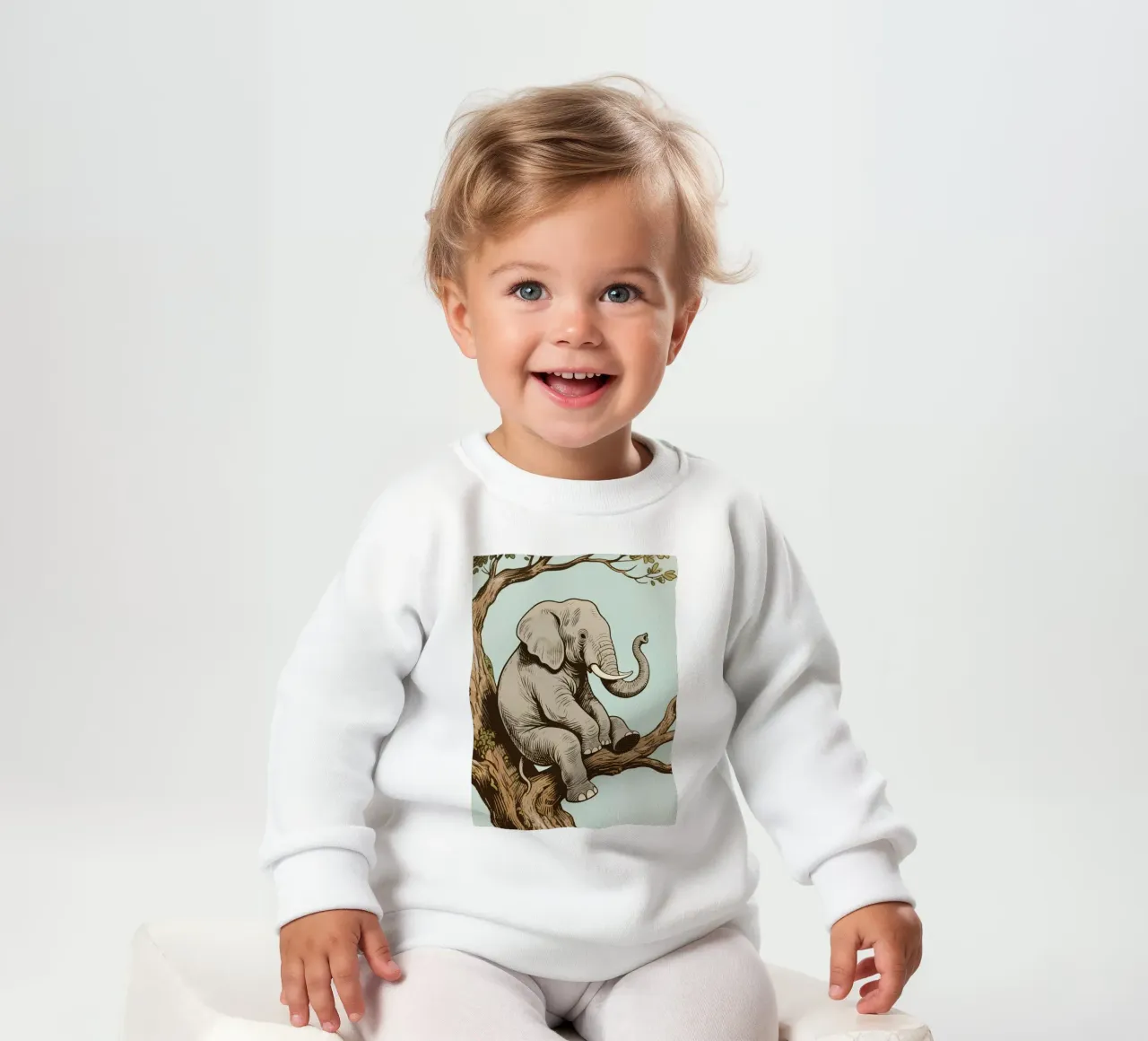 elephant on a tree felpa neonato da knowledge