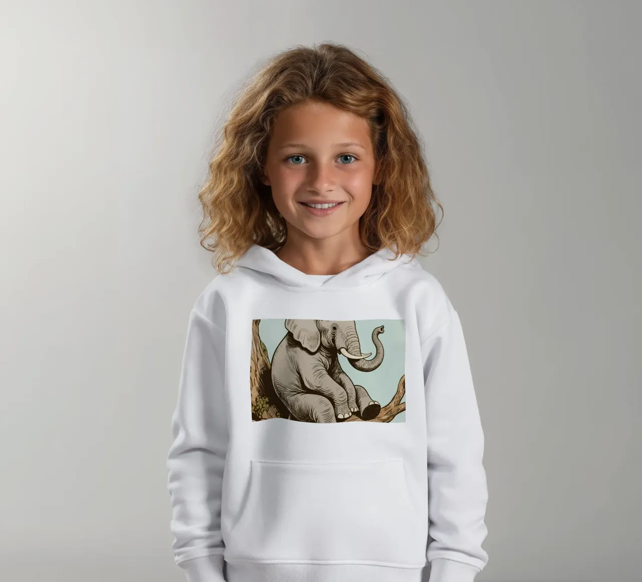 elephant on a tree felpa bambino con cappuccio da knowledge