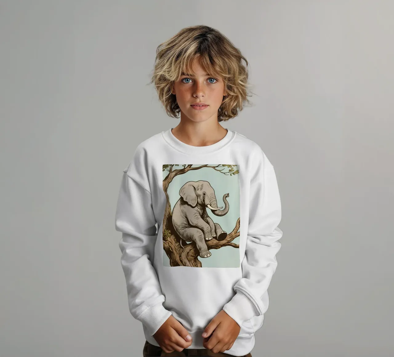 elephant on a tree felpa bambino da knowledge