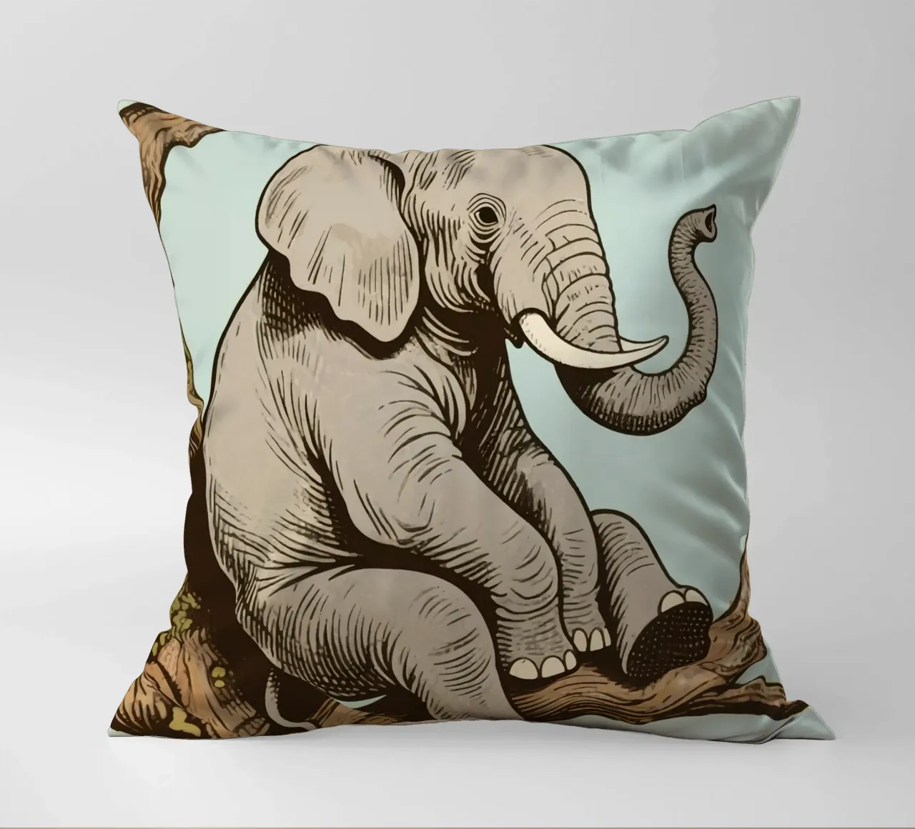 elephant on a tree cuscino da knowledge