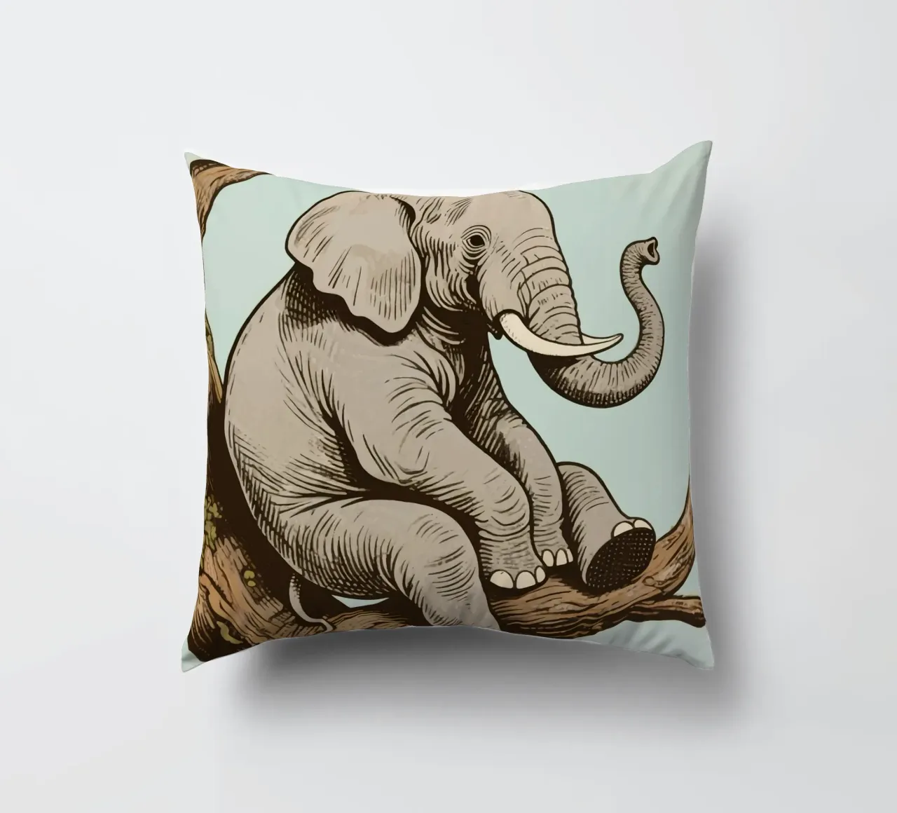 elephant on a tree cuscino da knowledge