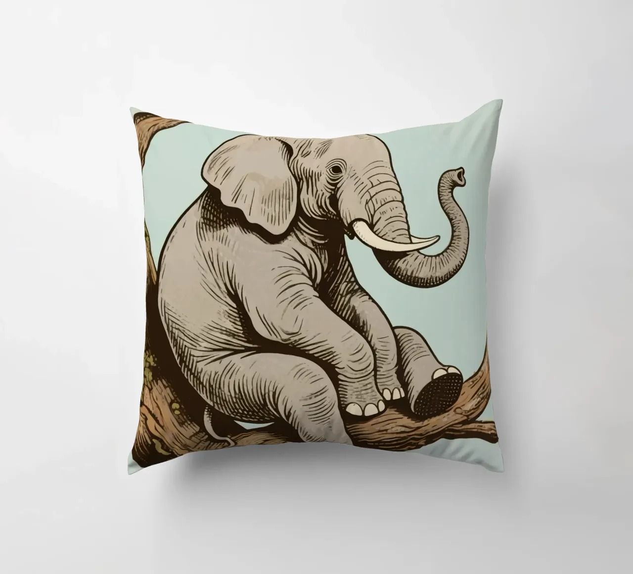 elephant on a tree cuscino da knowledge