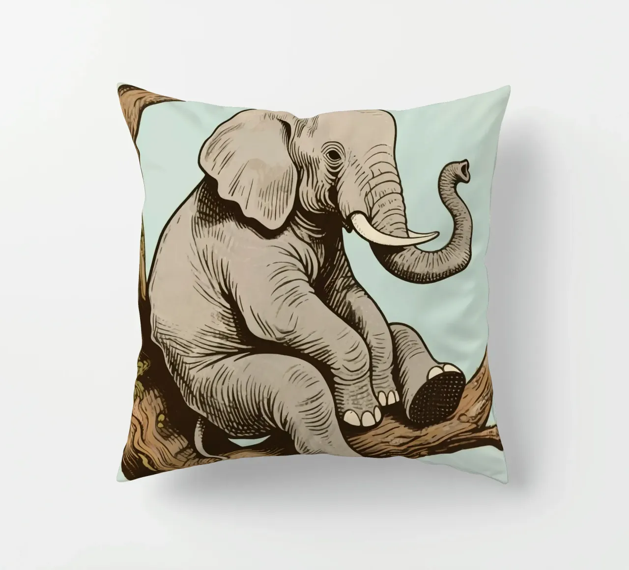 elephant on a tree cuscino da knowledge