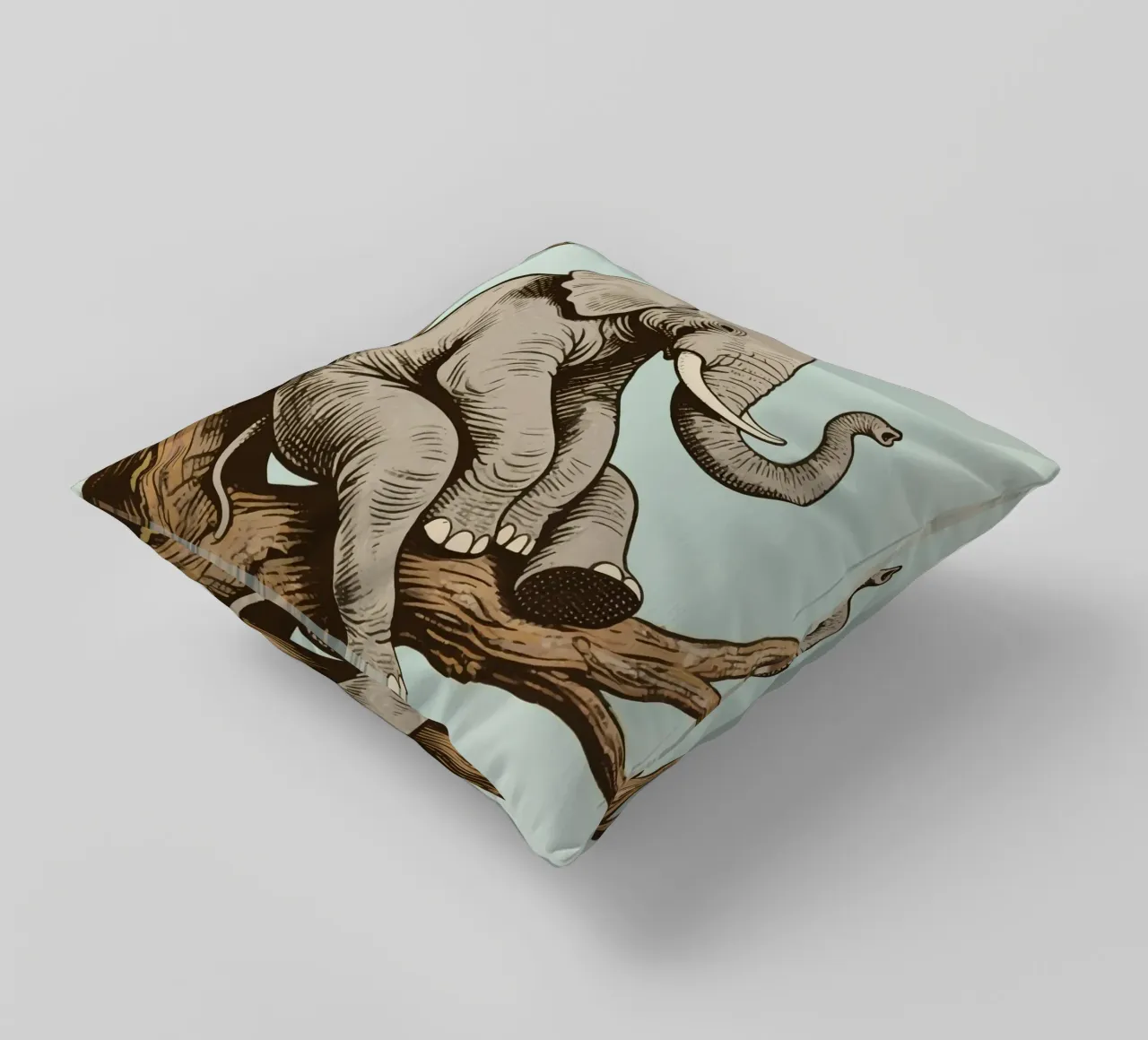 elephant on a tree cuscino da knowledge