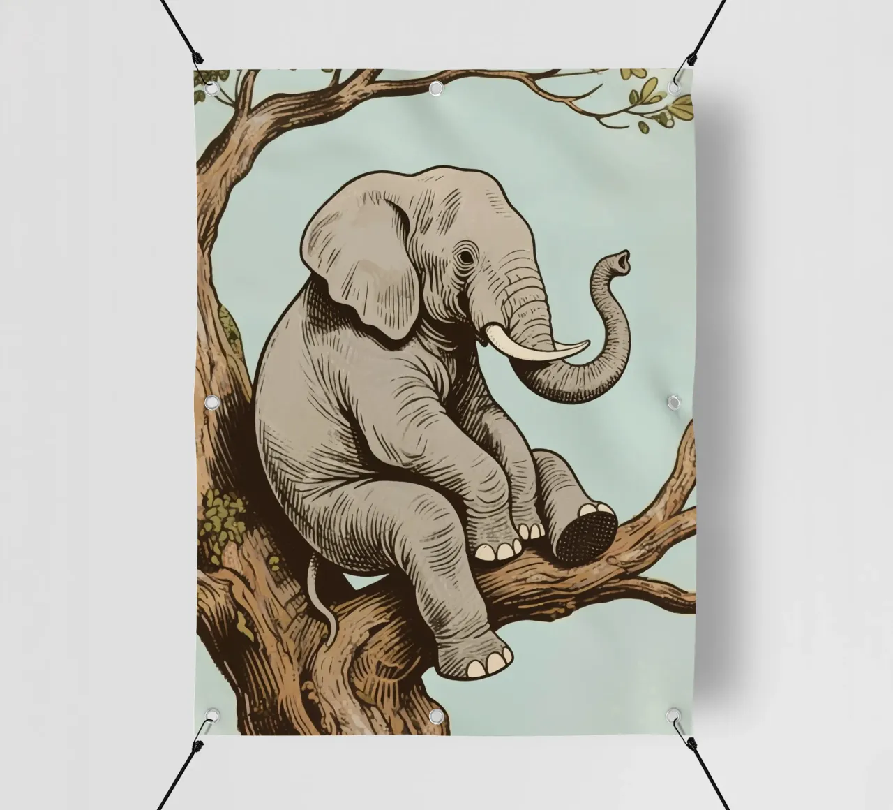 elephant on a tree telo in pvc da knowledge