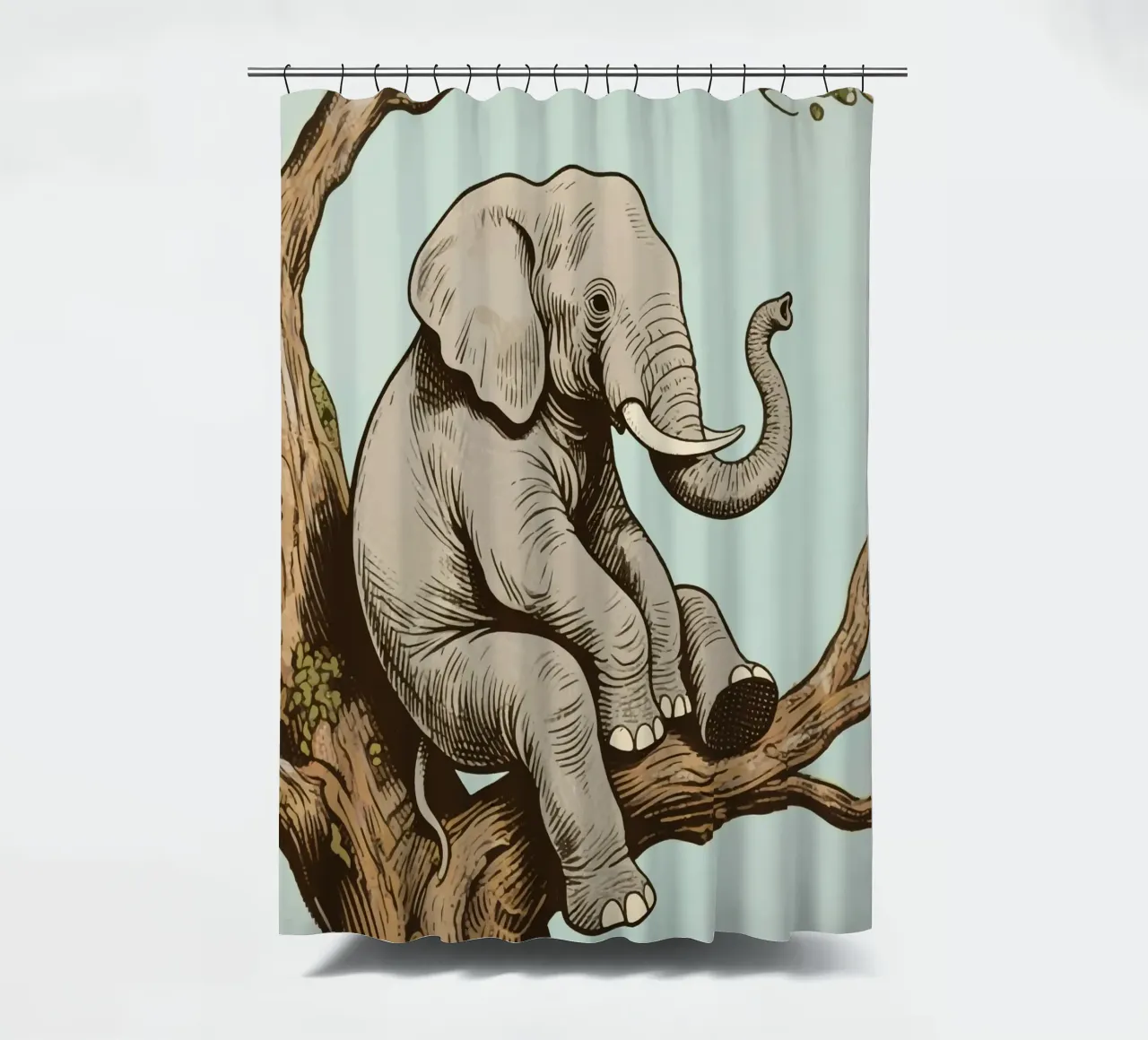 elephant on a tree tenda da doccia da knowledge