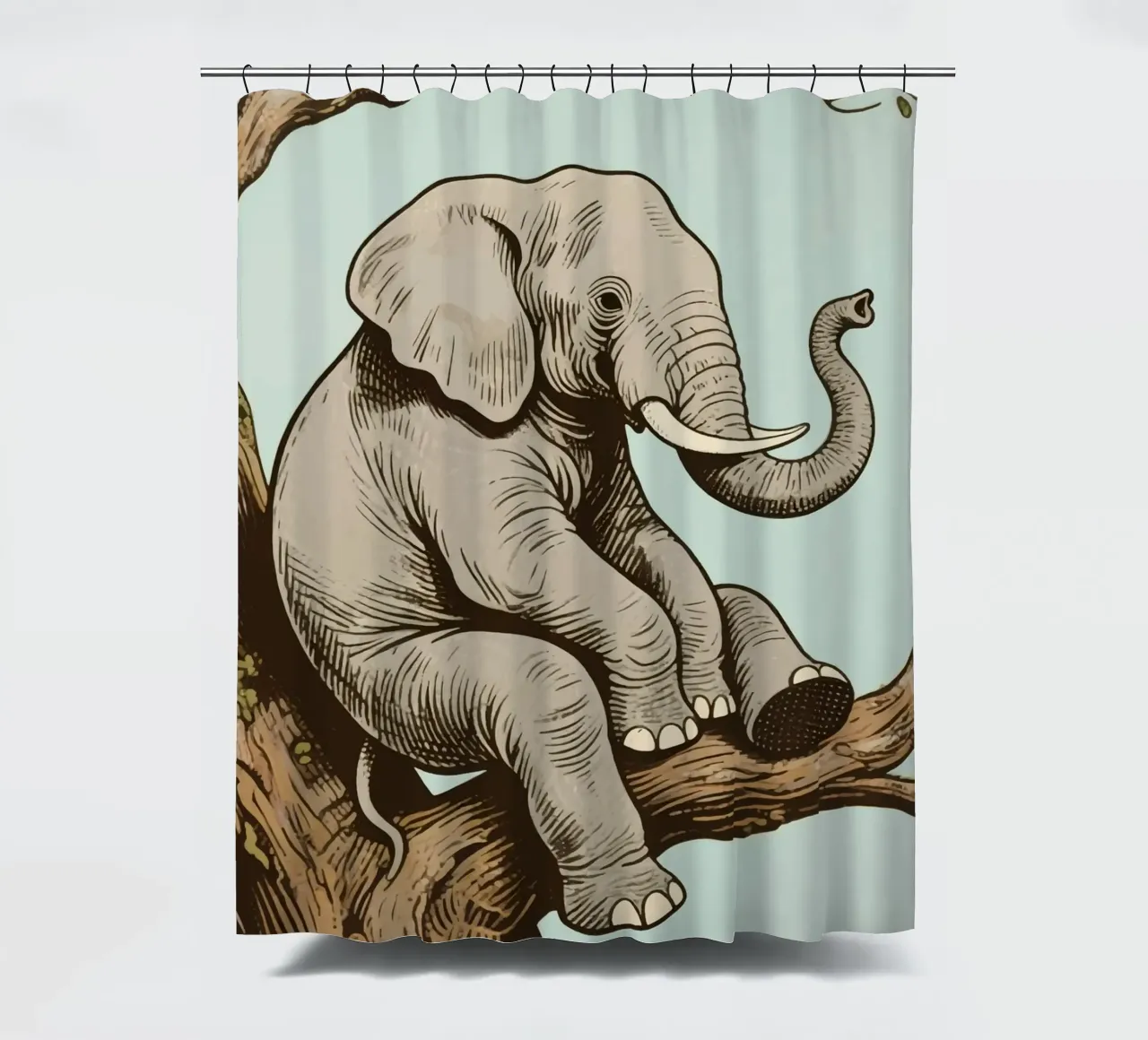 elephant on a tree tenda da doccia da knowledge