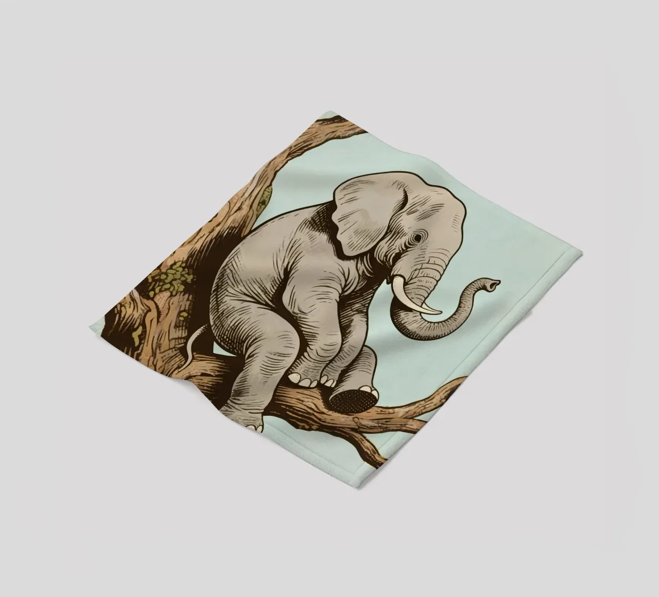 elephant on a tree coperta in pile da knowledge