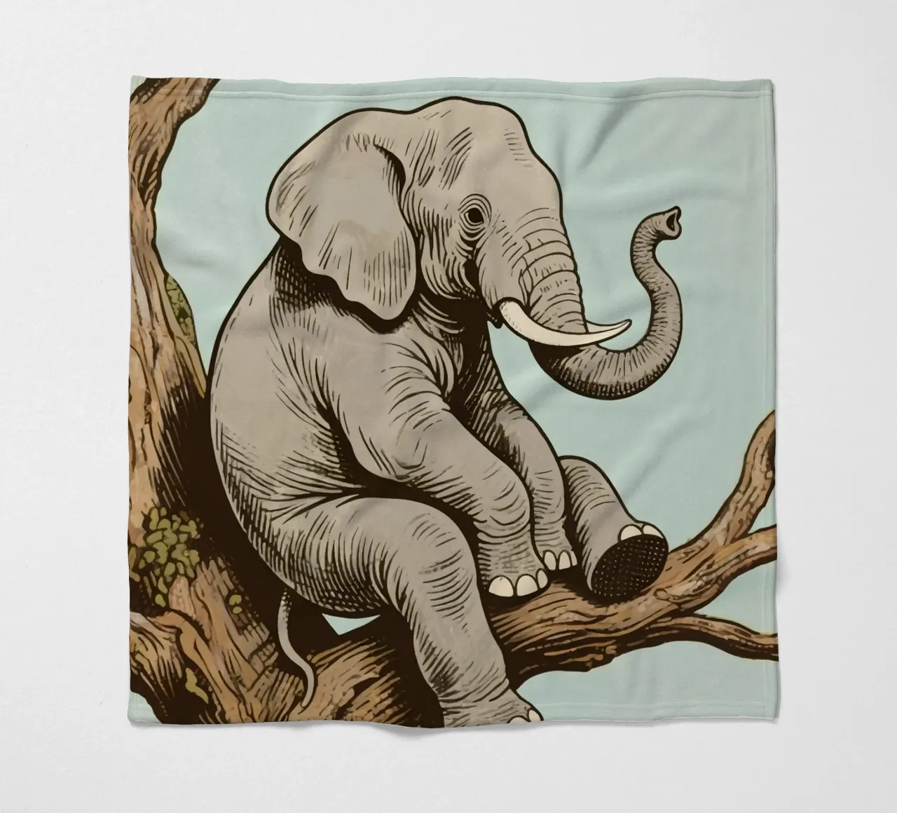 elephant on a tree coperta in pile da knowledge