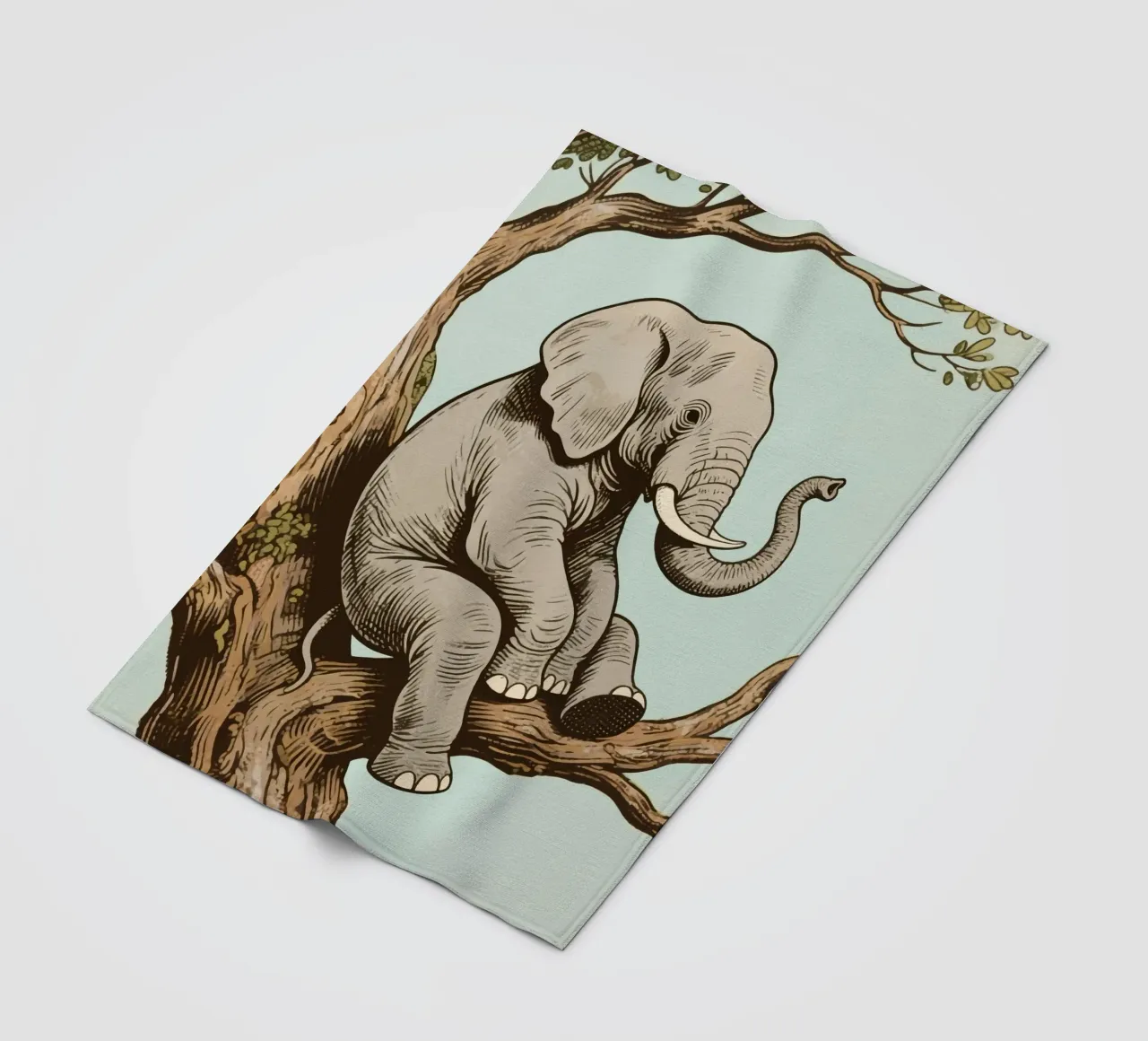 elephant on a tree coperta in pile da knowledge