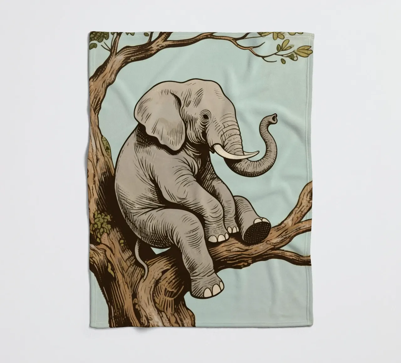 elephant on a tree coperta in pile da knowledge