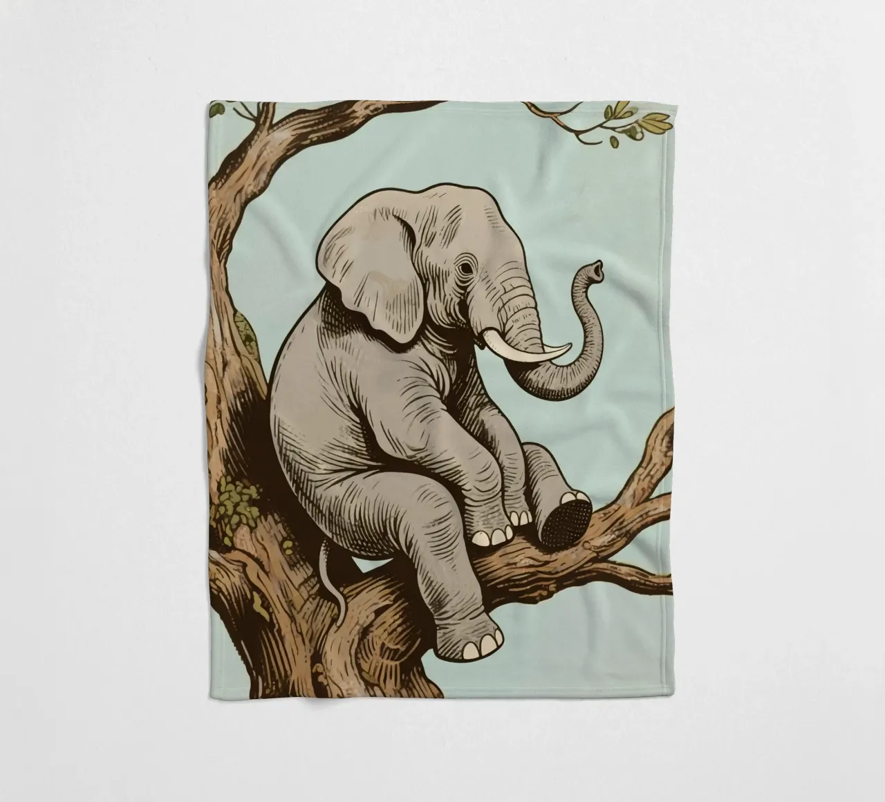 elephant on a tree coperta in pile da knowledge