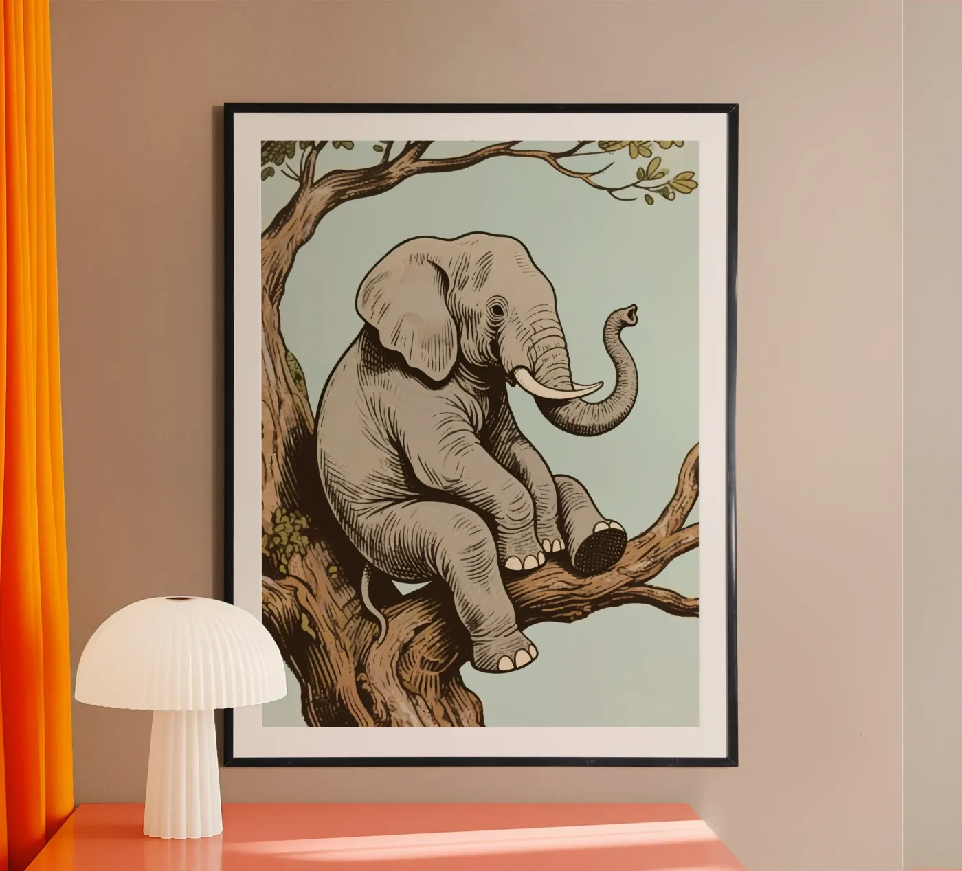 elephant on a tree poster da knowledge