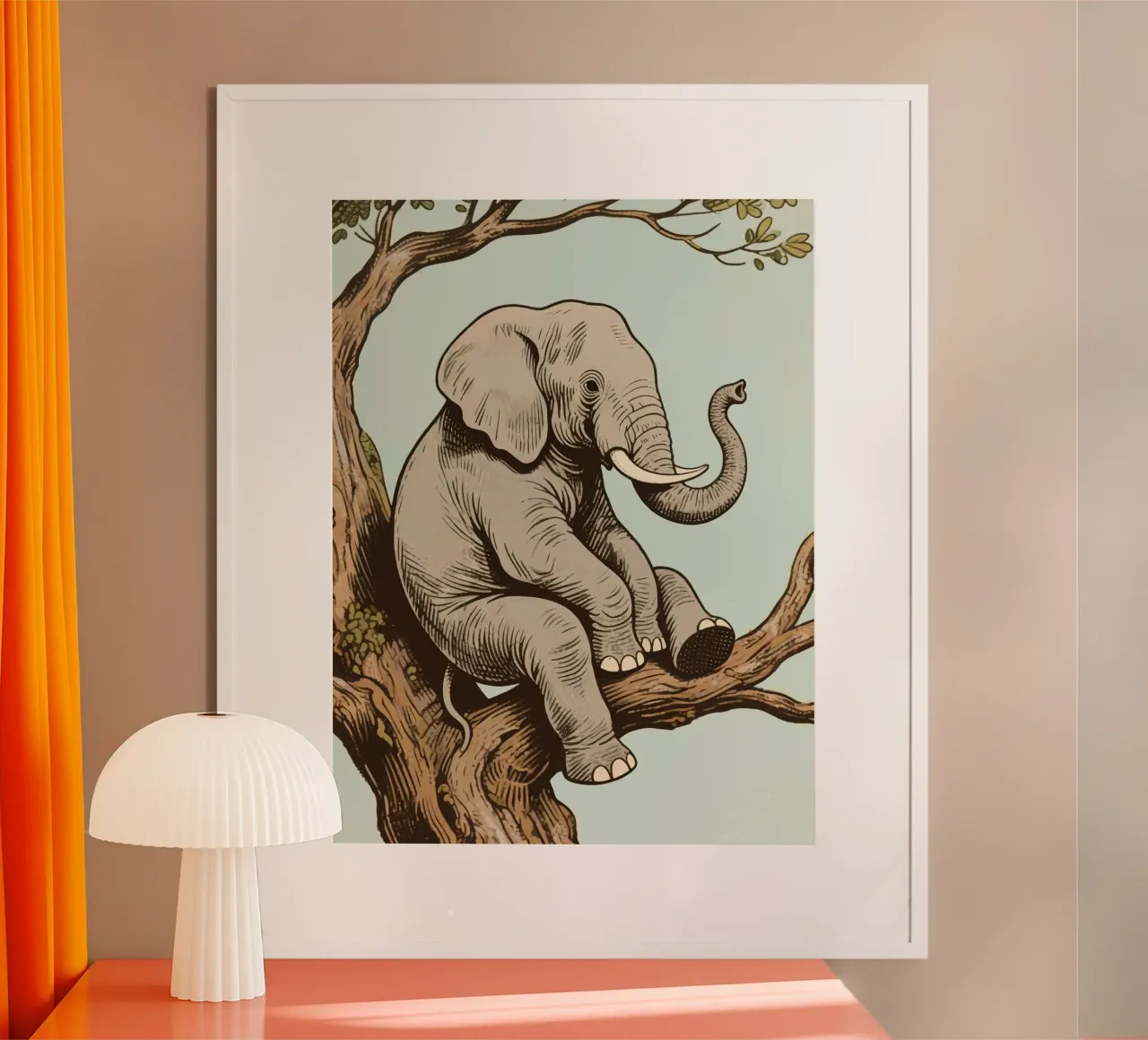 elephant on a tree poster de knowledge