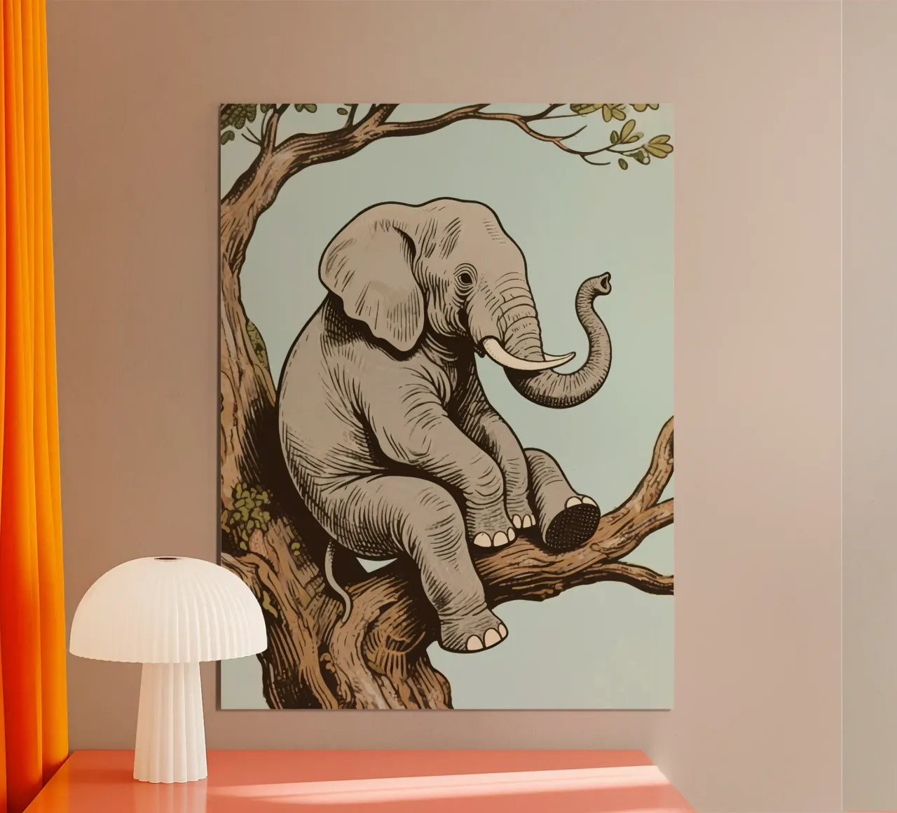 elephant on a tree poster de knowledge