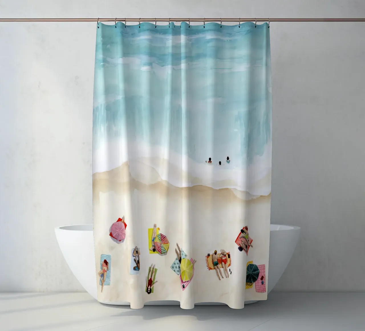 Beach Week II - Grace Popp shower curtain by medineprint