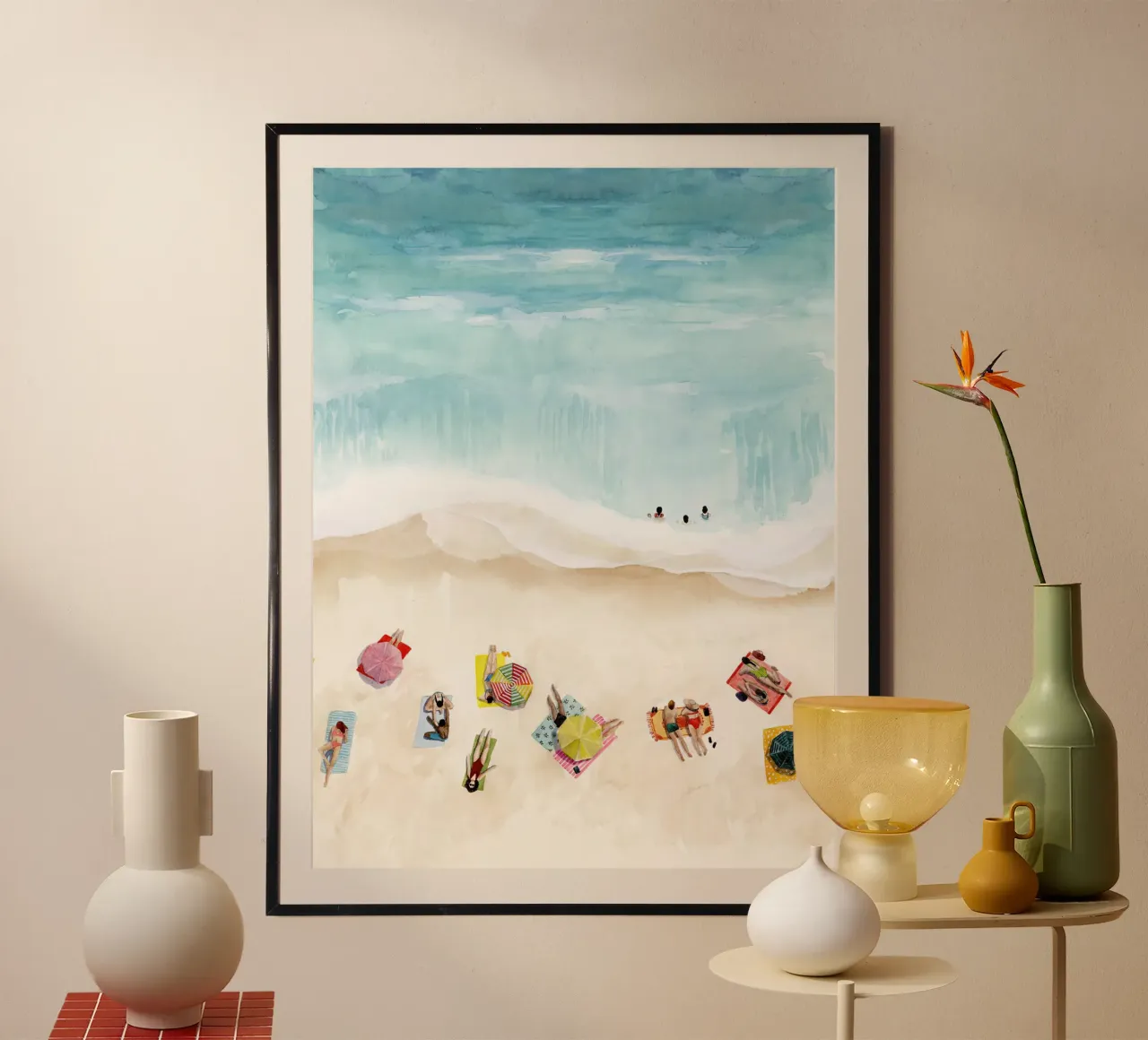 Settimana balneare II - Grace Popp poster con telaio in legno da medineprint