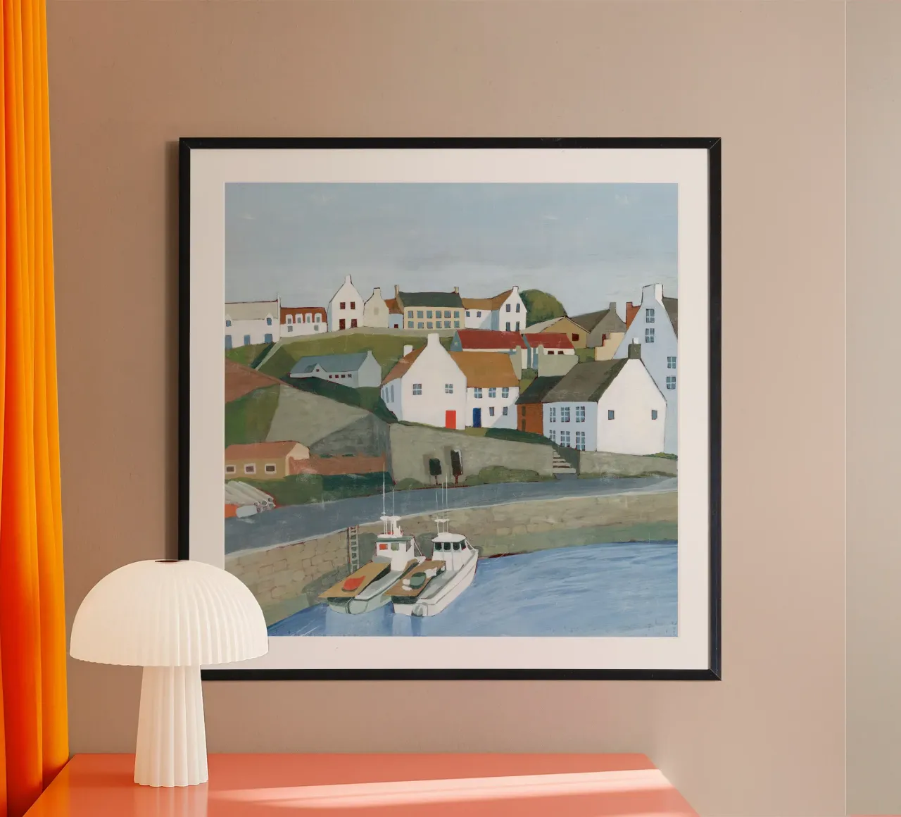 Vecchia città di mare II - Grace Popp poster con telaio in legno da medineprint