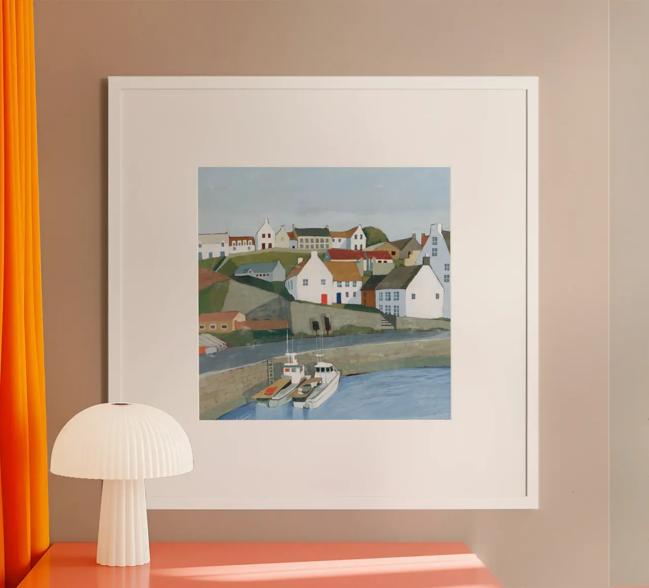 Vecchia città di mare II - Grace Popp poster con telaio in legno da medineprint