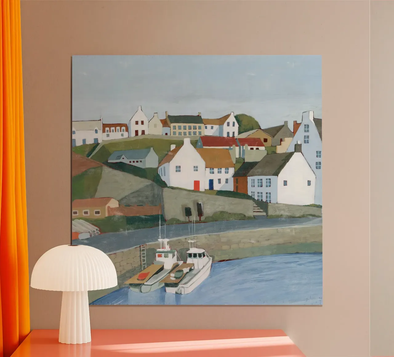 Vecchia città di mare II - Grace Popp poster con telaio in legno da medineprint