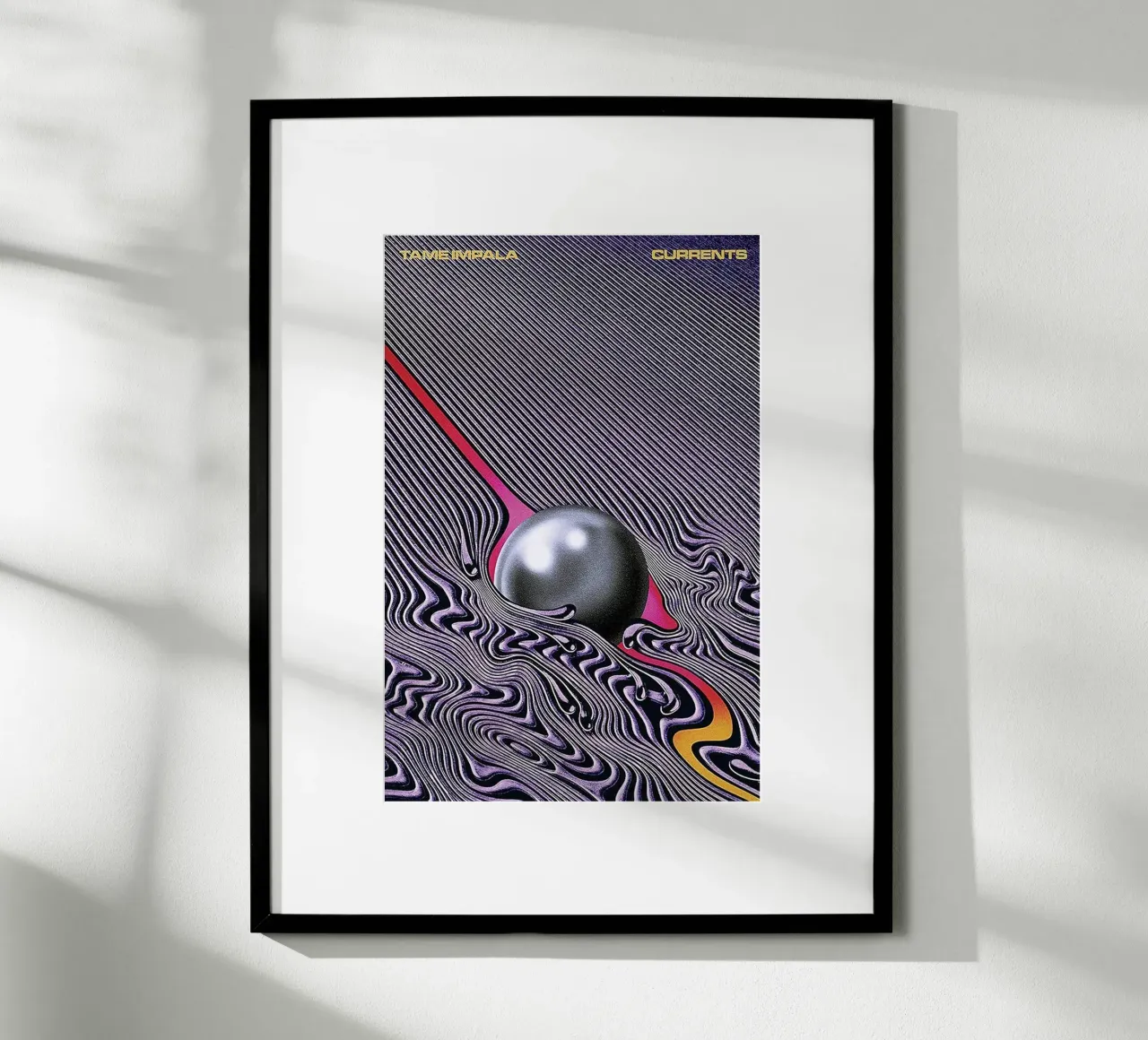 Purple Tame Impala Current Ball poster con telaio in alluminio da GULHAM