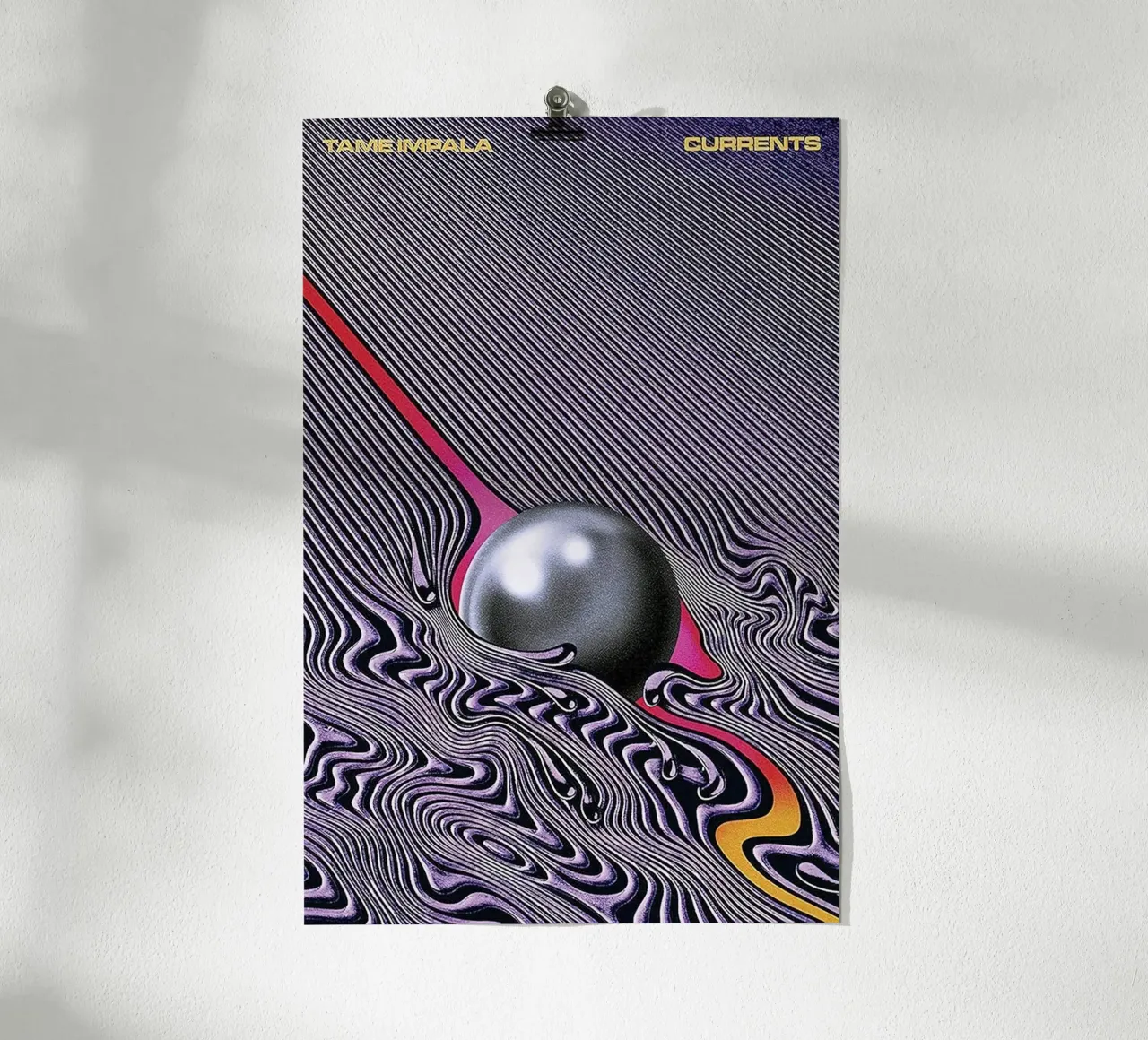 Purple Tame Impala Current Ball poster con telaio in alluminio da GULHAM