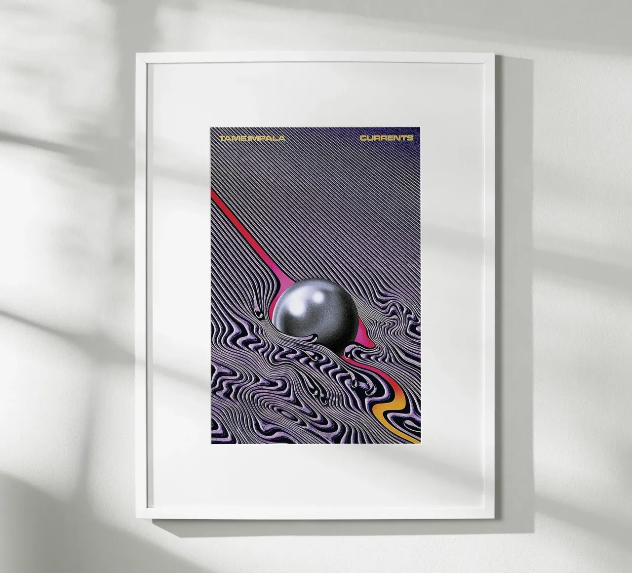 Purple Tame Impala Current Ball poster con telaio in alluminio da GULHAM