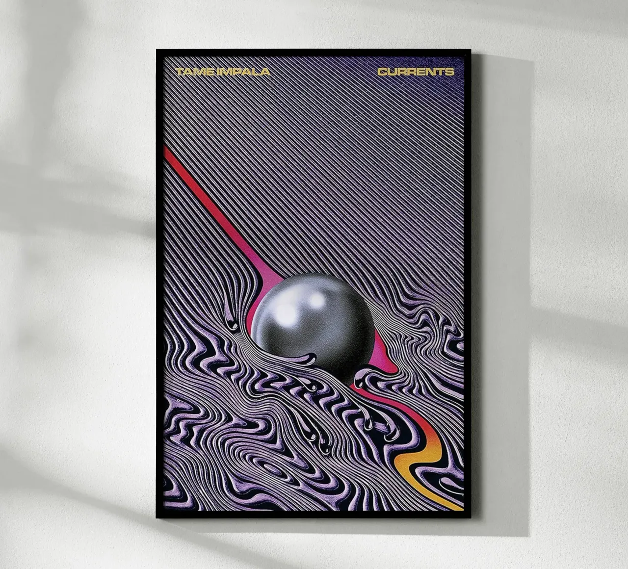 Purple Tame Impala Current Ball poster con telaio in alluminio da GULHAM