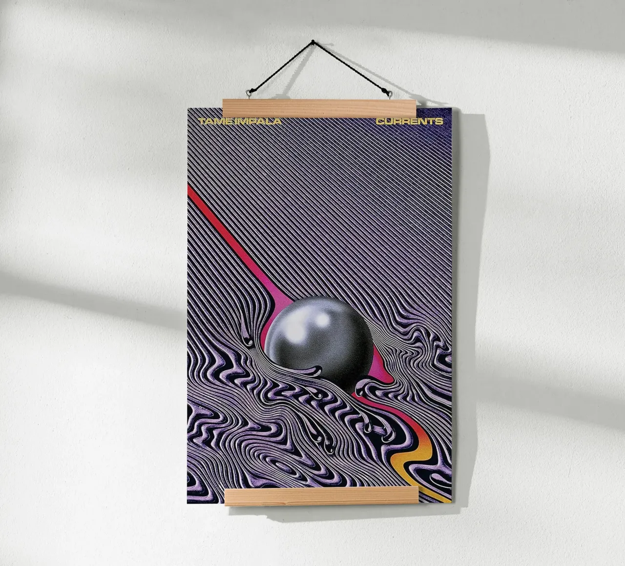 Purple Tame Impala Current Ball poster con telaio in alluminio da GULHAM