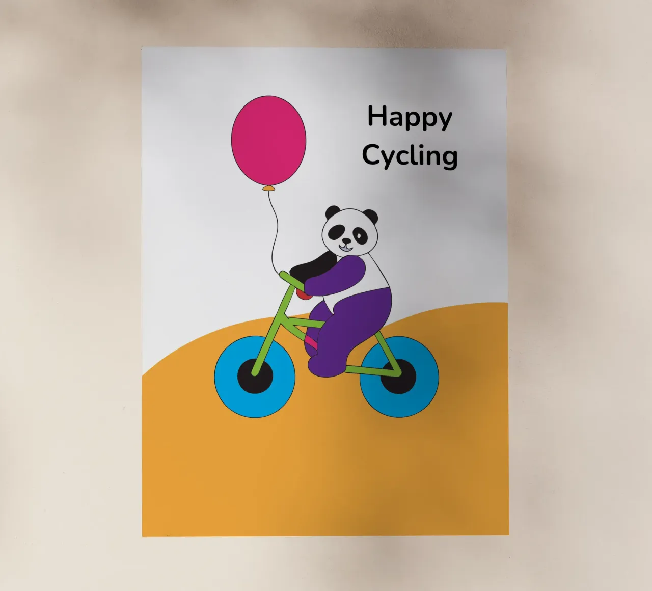 Panda in bicicletta pellicola backlit da OUR SHOP