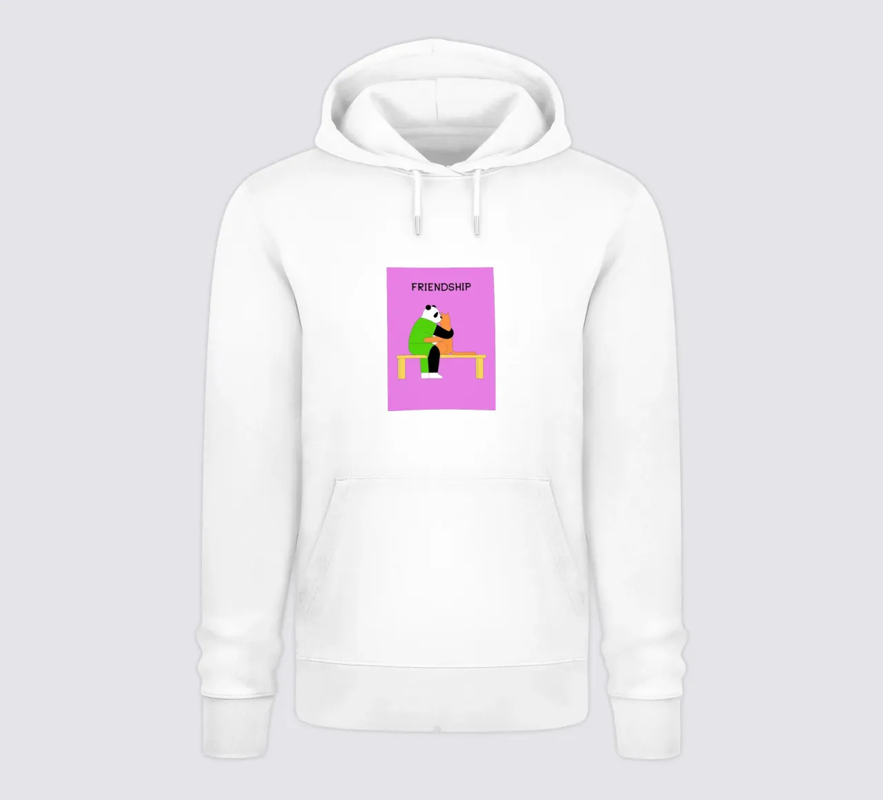 Panda che abbraccia un gatto felpa con cappuccio da OUR SHOP