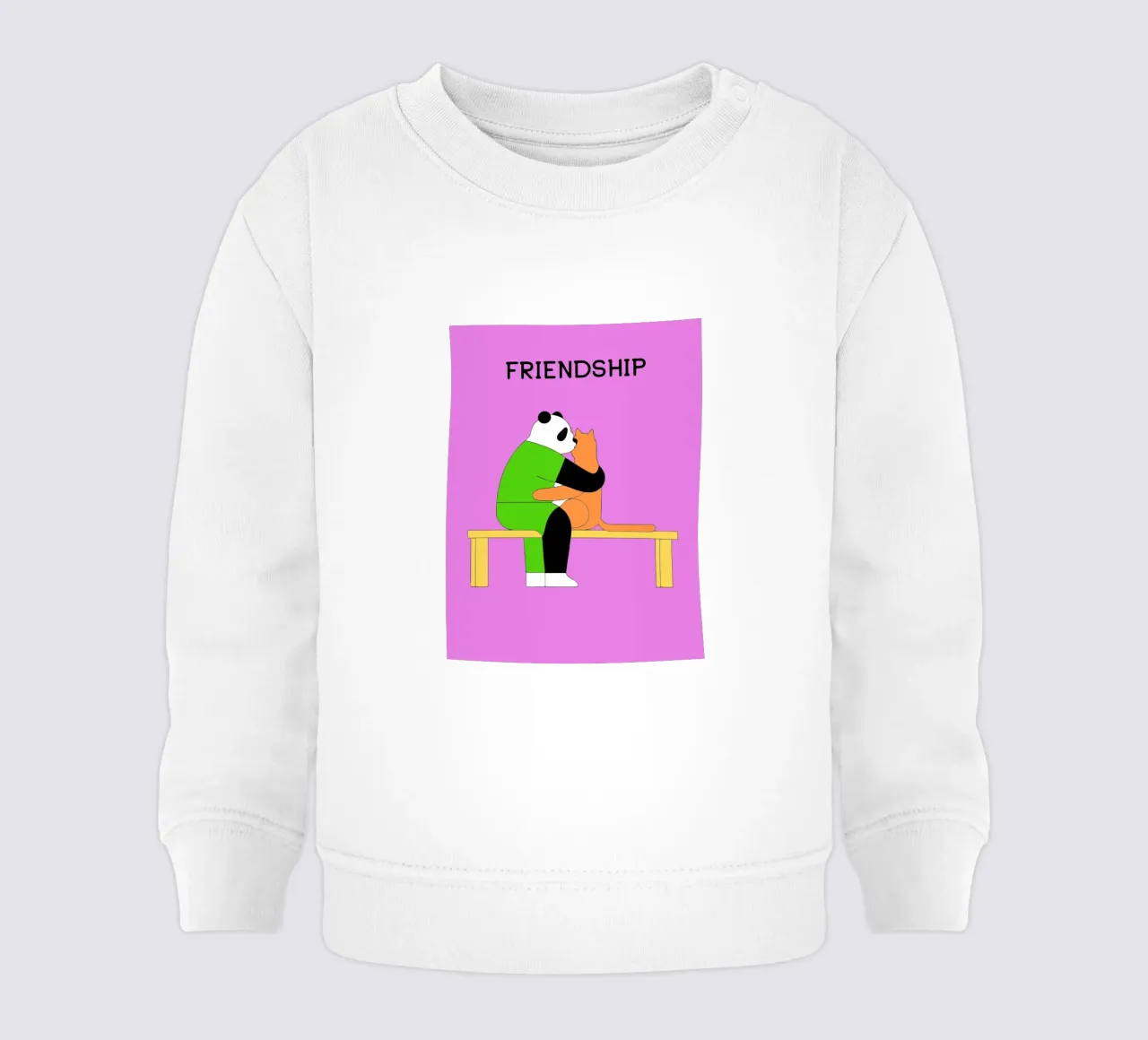 Panda che abbraccia un gatto felpa neonato da OUR SHOP