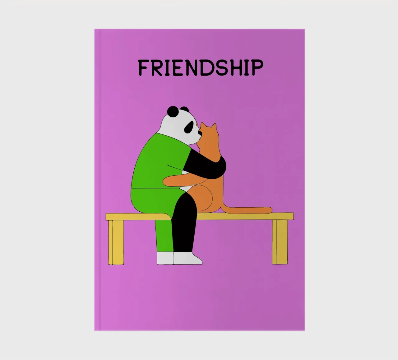 Panda Hugging Cat notebook by OUR SHOP