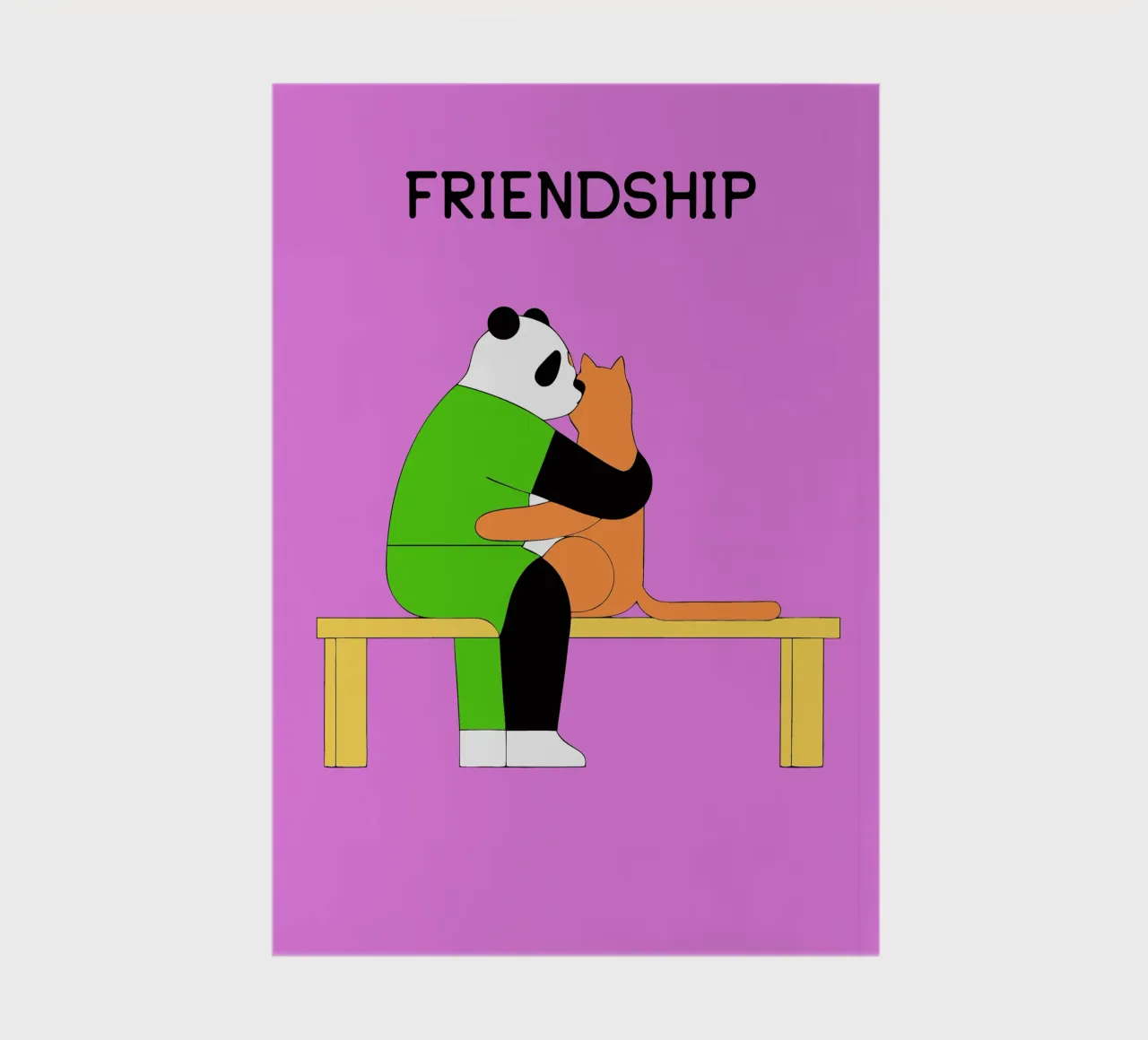 Panda Hugging Cat notebook by OUR SHOP