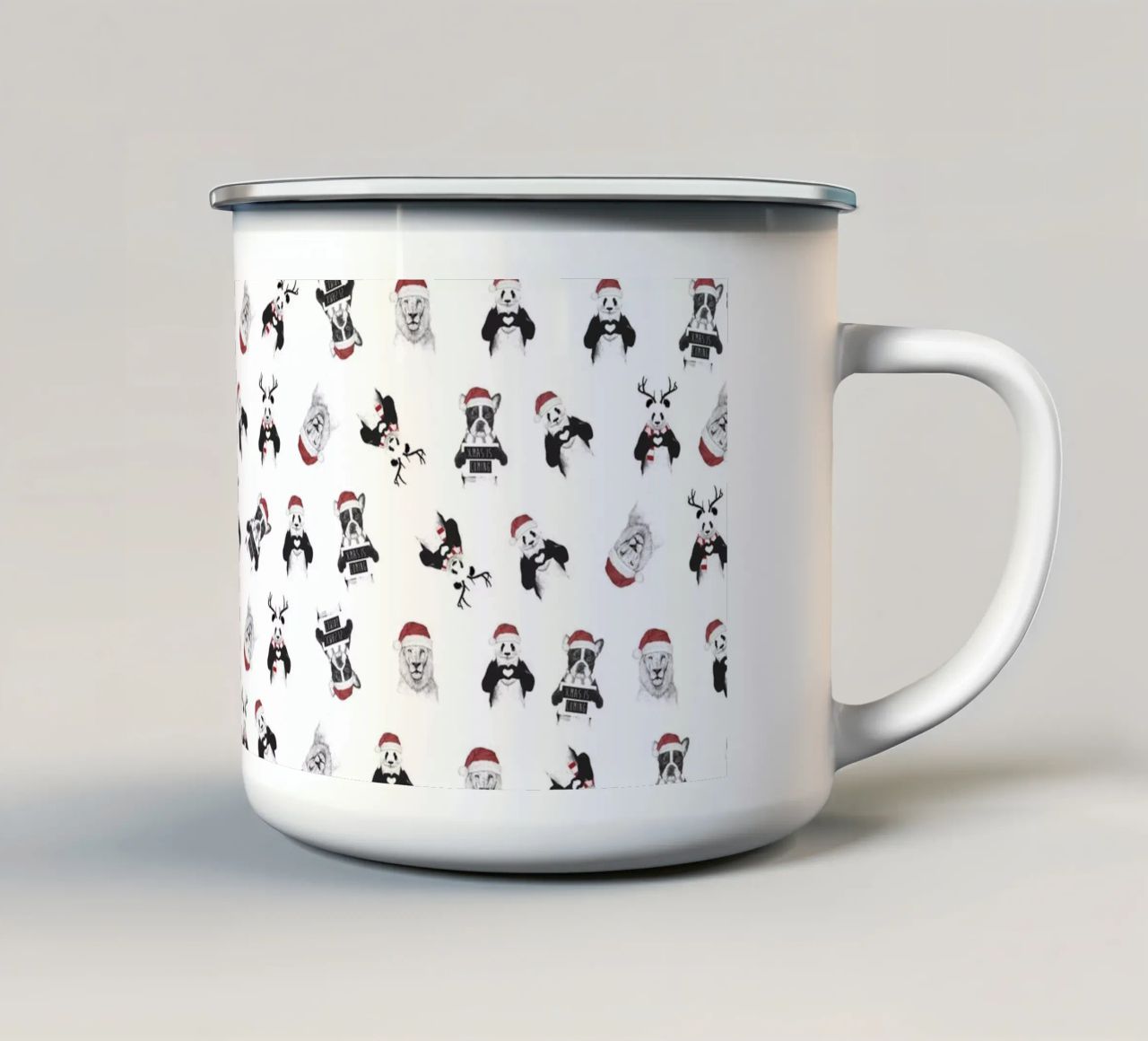 Xmas pattern tazza in smalto da Balazs Solti