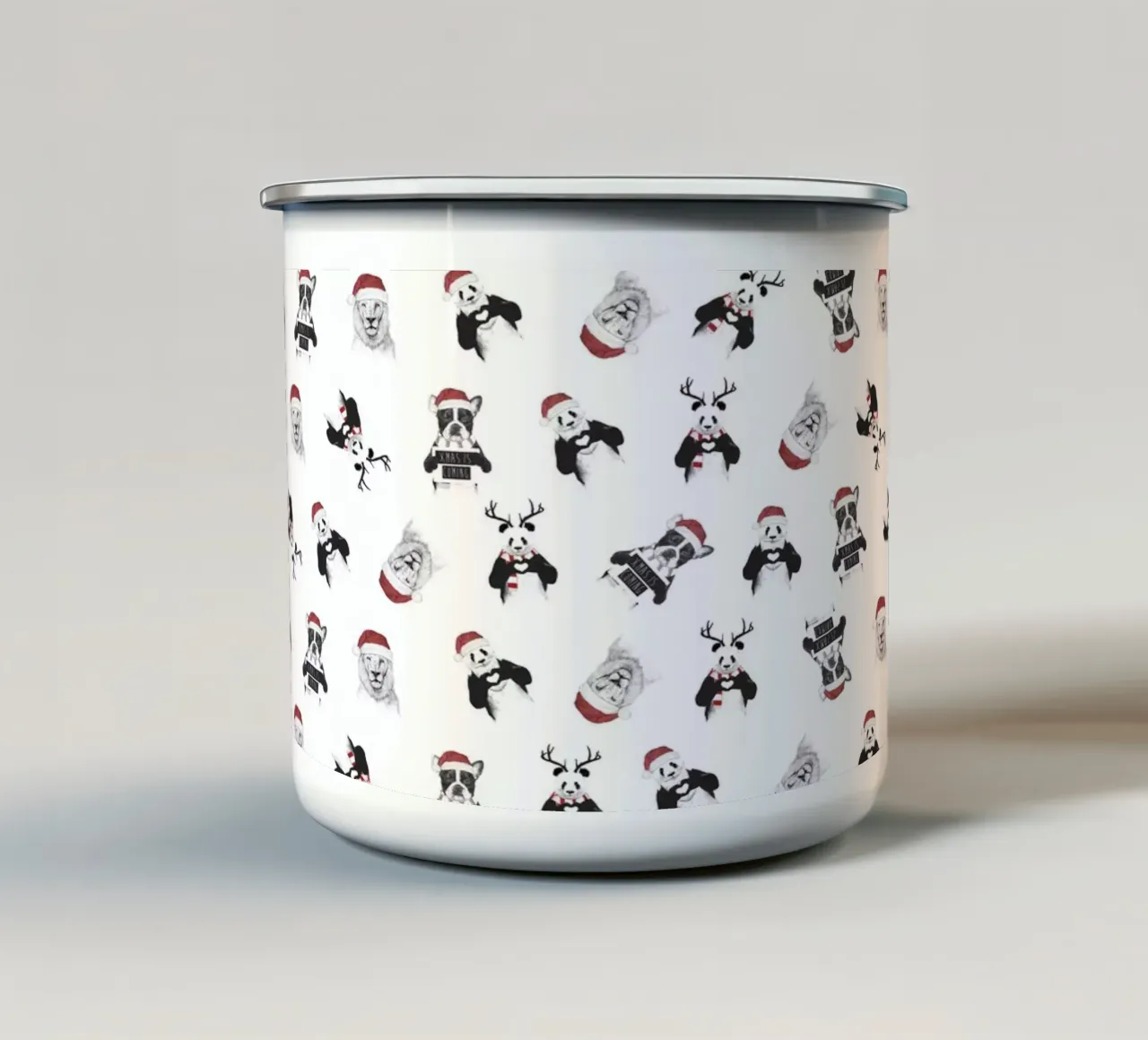 Xmas pattern emaille mok van Balazs Solti